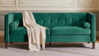 Ebern Designs Chelsea 77'' W Mid Century Upholstery Tufted Sofa New in Box $899