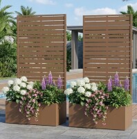 Arlmont & Co Outdoor Metal Planter Box Raised Garden Beds with Trellis (Set of 2) New in Box $499