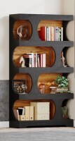Latitude Run 71" H X 39.37" W Tall Bookcase, 4-Tier S-Shaped Bookshelf New in Box $399