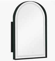 Wrought Studio 24'' W 36'' H Recessed Framed Medicine Cabinet With LED Mirror in Black New in Box $499
