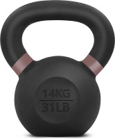 Yes4All Powder Coated Kettlebell, Cast Iron Core Kettlebell with Non-Slip Handle & Flat Bottom for Conditioning, Heavy Duty for Strength Training, 31 lb New In Box $99