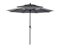 PHI VILLA 10 ft. 3-Tier Patio Market Umbrella AutoTilt and Crank in Gray New In Box $299