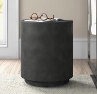 Wade Logan&reg; Arnelda 17" H Round Stone Drum End Table New In Box $199