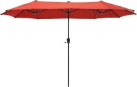 Phi Villa 13' Large Double-Sided Twin Outdoor Market Patio Umbrella with Crank Handle, Powerful UV Protective, Orange Red, New in Box $299