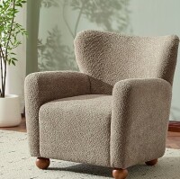 Christopher Knight Home Eulalia Wingback Boucle Armchair in Light Brown New in Box $599
