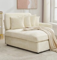Latitude Run Upholstered Chaise Lounge with Pillow in Beige New in Box $599