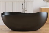 Medunjess Forma 63" Wavy Freestanding Tub Solid Surface Freestadning Stone Resin Soaking Bathtub DU05-160B New in Box $3099