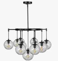 Mercer41 11-Light Dimmable Bubble Glass Chandelier For Dining Room New In Box $399