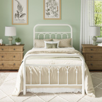 August Grove&reg; Twin Vintage Style Metal Platform Bed Frame With Arch-Design Headboard And Footboard $399