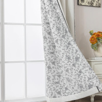 QBedding Roshey Floral Curtain Pair, 52" x 108" New $199