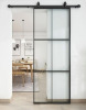 JUBEST Sliding Glass Barn Door without Installation Hardware Kit, Tempered Glass, 80" x 30" New Open Box $399