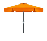 MASTERCANOPY 7.5ft Patio Market Umbrella with Valance, Tilt and Crank, Orange New In Box $299