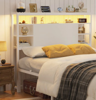 Wade Logan Full Wood Headboard with Led Lights & Charging Station New In Box $299