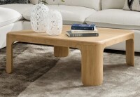 Hokku Designs Waynesville Henrico Modern 44"W Simple Assembly Rounded Edges Square Coffee Table With Oak Veneer New in Box $1199