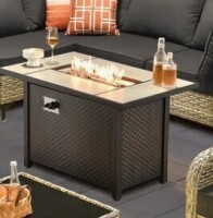 Ebern Designs Emroy 2 in 1 Firepit table With Lid New in box $899