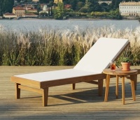Millwood Pines Gunnarr 78.25" Long Reclining Acacia Single Chaise Lounge New in Box $499
