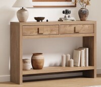 Millwood Pines 47.3" Wood Console Table With 2 Drawers, Sofa Table in Oak $399
