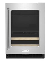 KitchenAid - 14-Bottle Dual Zone Beverage Cooler with Glass Door and Metal-Front Racks - Stainless Steel New $2999