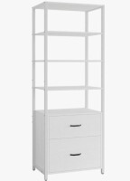 17 Stories Jayger Industrial Bookcase with File Cabinet Drawers in White New in Box $399