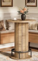 Ebern Designs 39.4" H Round Dining Table, Small Kitchen Bar Table with Footrest New in Box $499