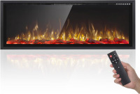 PRETZI 60" Electric Fireplace Ultra Narrow Frame, Aluminum Frame Electric Fireplace Inserts/Wall Mounted with Adjustable Flame Color and Brightness, Remote Control/Timer, 750/1500w New In Box $399