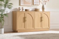 Ebern Designs 59" Arched Sideboard Buffet Cabinet, 4-Door Storage Cabinet with Adjustable Shelves, Modern Media Console TV Stand for Living Room and Dining Room New In Box $399