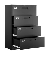 AUHUP 4 Drawer File Cabinet with Lock, Metal Lateral Filing Storage Cabinet Fits Letter/Legal/F4/A4 Size, File Cabinets for Home Office (Black-Assembly Required) $399