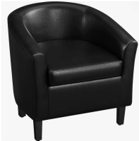 Ebern Designs Seldon 28'' H Vegan Leather Barrel Chair New in Box $499