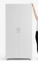 WFX Utility 75" Extra Tall Wood Storage Cabinet with 2 Plain Doors, SGS-Certified Anti-Tip and Adjustable Shelves New in Box $399