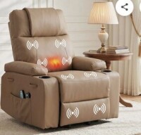 Latitude Run Power Lift Recliner Chair For Elderly With Massage & Heat, Pu Leather Electric Recliner With 160&deg; Adjustable Recline -Brown New in Box $899