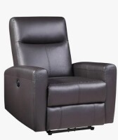 Hokku Designs Top Grain Leather Power Motion Recliner With Tufted Back And Sloped Armrests New $1599