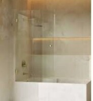 Swiss Madison Voltaire 24 x 58 Frameless Pivot 3/8 in. (10mm) Ultra Clear Tempered Glass Tub Door with Nickel Brushed Hardware Tub Door New in Box $599