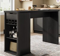 Ebern Designs 59'' Wooden Kitchen Island With Storage, Rectangular Bar Table With Drawer And Wine Rack New in Box $399