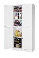 AUHUP 4 Doors Garage Storage Cabinets with 3 Adjustable Shelves, 71"H Locking Steel Storage Cabinet for Home Office, Garage, Warehouse, Workshop (White) New Shelf Pull $299