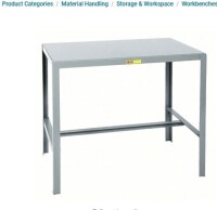 LITTLE GIANT Work Table: Fixed Ht, Steel, 36 in x 24 in, 2,000 lb Overall Load Capacity, Steel New $499