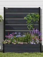 Mondaria 59 in. Tall Black Composite Wood Panels Planter Box with Aluminum Frame Vertical Design for Climbing Plants New in Box $299