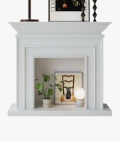 Winston Porter White Solid Wood Freestanding Fireplace (3 Crates) New Factory Crated $1999