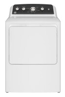 GE - 7.2 Cu. Ft. Gas Dryer with Auto Dry - White with Matte Black New $999