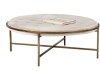 SUNPAN Ethel Round Ottoman in Piccolo Prosecco/Rustic Bronze 102773 New in Box $1599