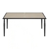 Hampton Bay Glenridge Falls Metal Rectangular Outdoor Dining Table in Putty Beige, New in Box $699