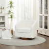 Ebern Designs 31? Upholstered Swivel Barrel Chair, Fabric Accent Chair For Living Room, Bedroom, White, New in Box $899