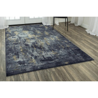 Bungalow Rose Jonason 7'10" x 9'10" Rectangular Abstract Indoor Rug, Gray/Black, New $1,499