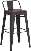 Williston Forge Saleh 26" Height Counter Stool with Wood Back and Metal Frame, Rusty, New in Box $299