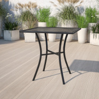 Wade Logan Chanea 28" Commercial Grade Steel Patio Table by Flash Furniture, Black, New in Box $399