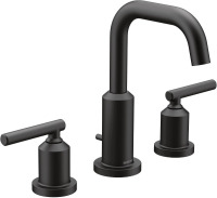 Moen Gibson Matte Black Two-Handle Widespread High Arc Modern Bathroom Sink Faucet, Modern Bathroom Faucet for Three Hole Bath Sinks (Valve Required), T6142BL New In Box $299