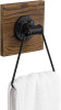 MyGift Bathroom Hand Towel Holder, Towel Rack Ring 5.5x8.7 inch for Kitchen, Laundry Room, Matte Black Industrial Metal with Rustic Solid Burnt Wood New In Box $59