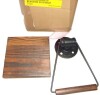 MyGift Bathroom Hand Towel Holder, Towel Rack Ring 5.5x8.7 inch for Kitchen, Laundry Room, Matte Black Industrial Metal with Rustic Solid Burnt Wood New In Box $59 - 2