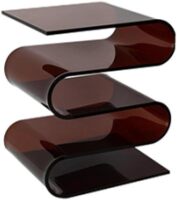 SUZEPER 5-Tier Acrylic Side Table, Transparent Sofa Side Table, S-Shaped Side Table Small Bookshelf Bedside Table, for Living Room, Bedroom Nightstand (14.1 x 11.8 x 16.5 inch, Brown) New In Box $299