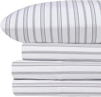 Charisma 6 Piece Microfiber Sheet Set, Dot Stripe Queen New $59