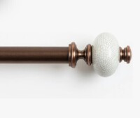 Deco Window Curtain Rod for Windows 44 &ndash; 120 Inch, 1 Inch Heavy Duty Extendable Metal Drapery Rod, Adjustable Curtain Rod with Decorative Supreme Ceremic Finials for Living & Bedroom, Brown $79